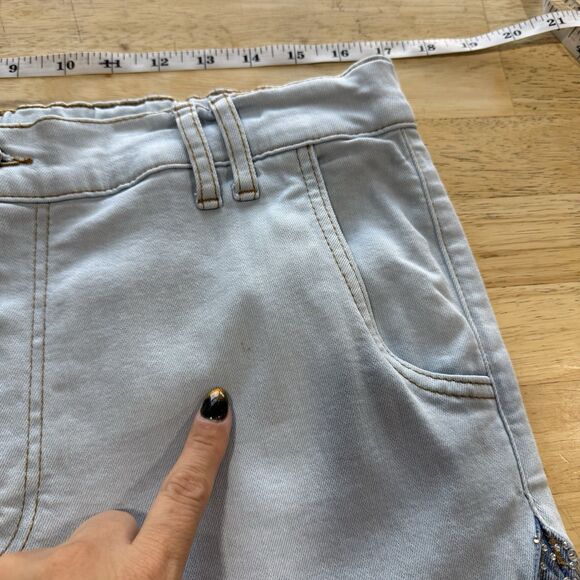 ORTTU Austin Diamon Denim Rhinestones Jeans Size L Daring Statement Club Sexy - Picture 8 of 13